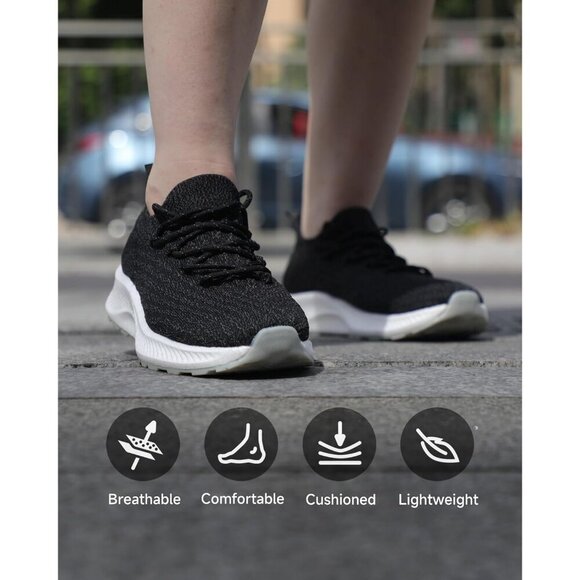 Mens Running Shoes Walking Sneakers Sports Fashion Casual Black Mesh Footwear - Picture 6 of 7